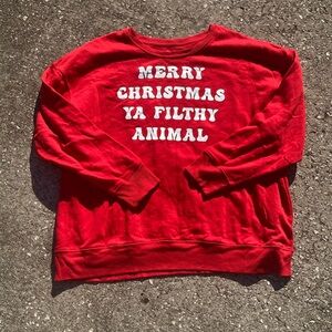 Merry Christmas Ya Filthy Animal Sweatshirt Pullover XXL